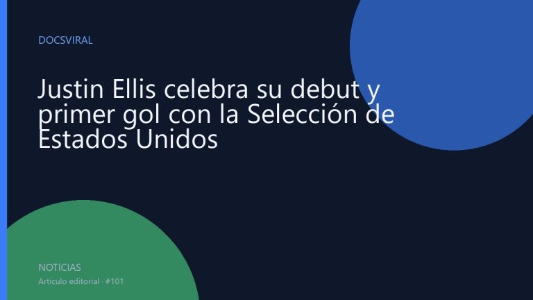 Justin Ellis celebra su debut y primer gol con la Selección de Estados Unidos
