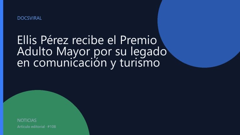 Ellis Pérez recibe el Premio Adulto Mayor por su legado en comunicación y turismo