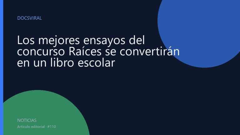 Los mejores ensayos del concurso Raíces se convertirán en un libro escolar