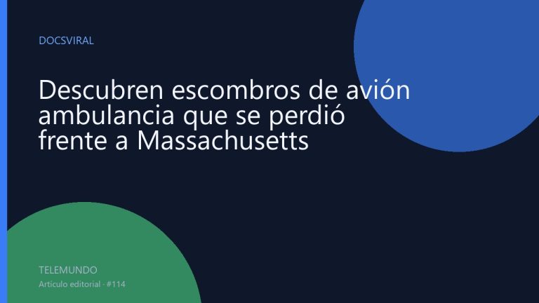Descubren escombros de avión ambulancia que se perdió frente a Massachusetts
