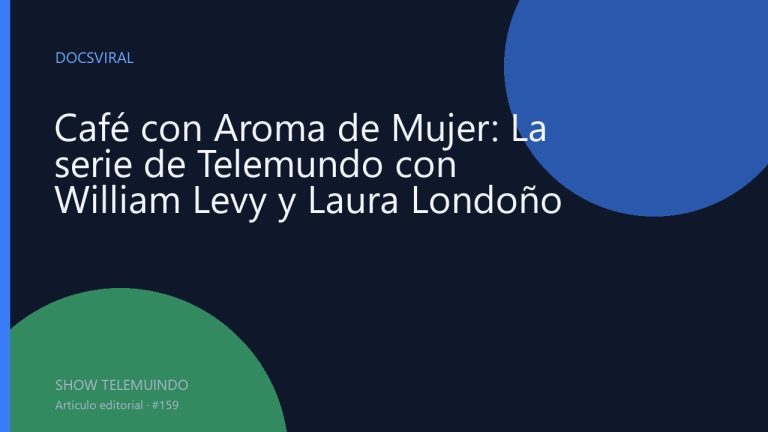 Café con Aroma de Mujer: La serie de Telemundo con William Levy y Laura Londoño