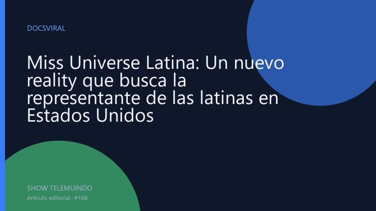 Miss Universe Latina: Un nuevo reality que busca la representante de las latinas en Estados Unidos