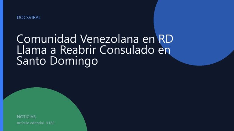 Comunidad Venezolana en RD Llama a Reabrir Consulado en Santo Domingo