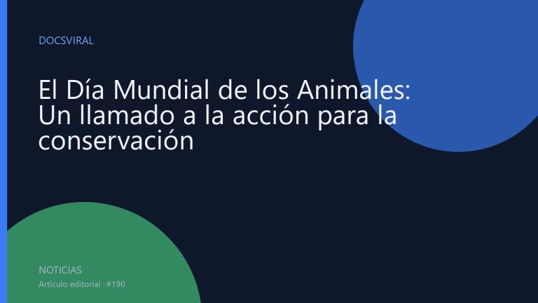 El Día Mundial de los Animales: Un llamado a la acción para la conservación