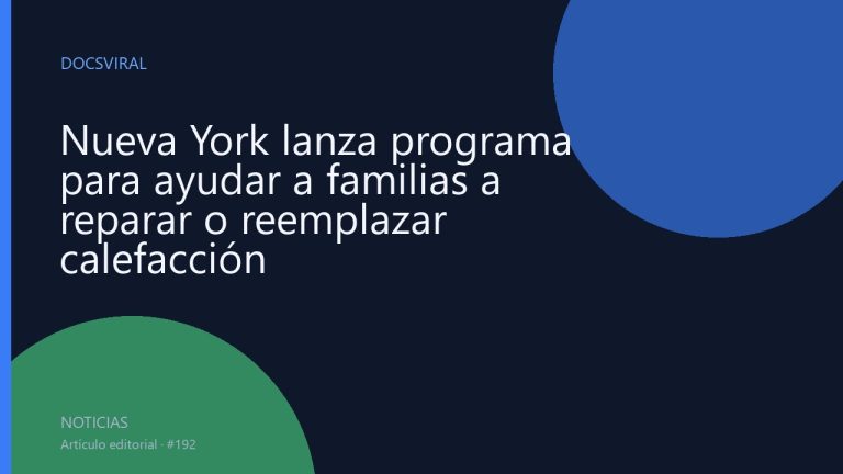 Nueva York lanza programa para ayudar a familias a reparar o reemplazar calefacción