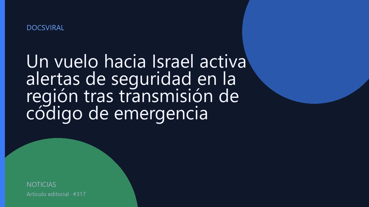 Un vuelo hacia Israel activa alertas de seguridad en la región tras transmisión de código de emergencia