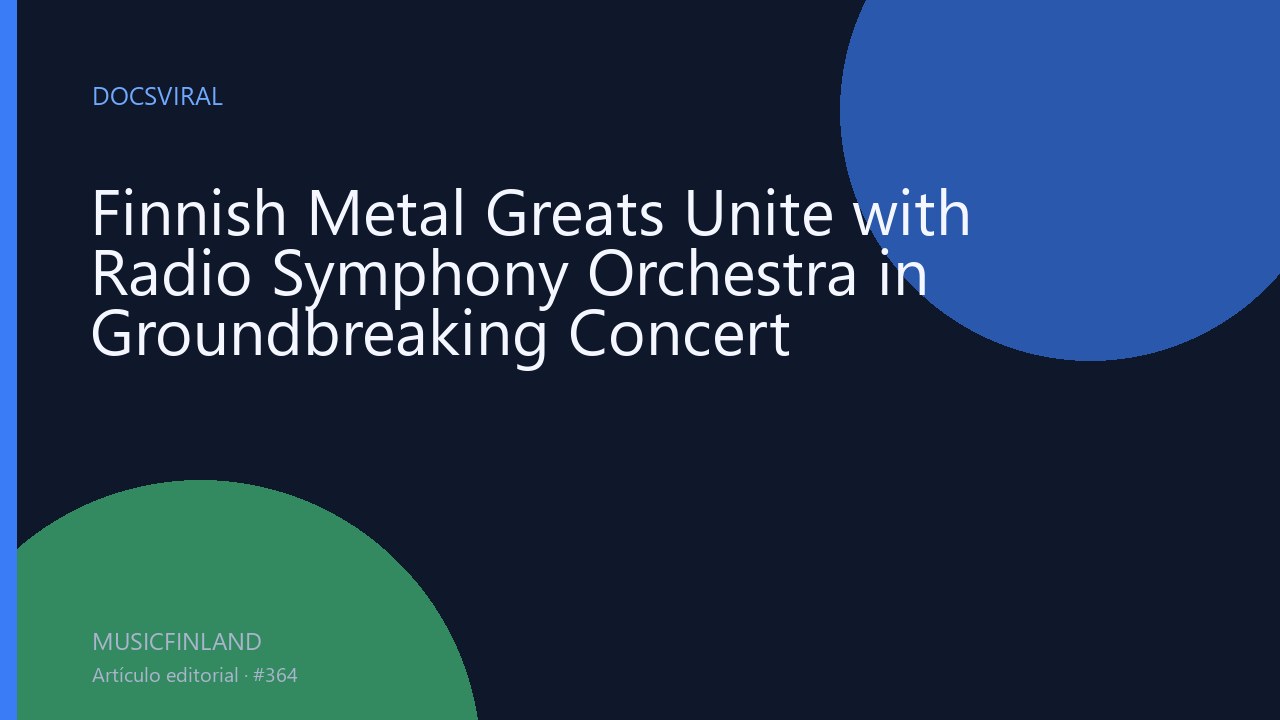 Finnish Metal Greats Unite with Radio Symphony Orchestra in Groundbreaking Concert