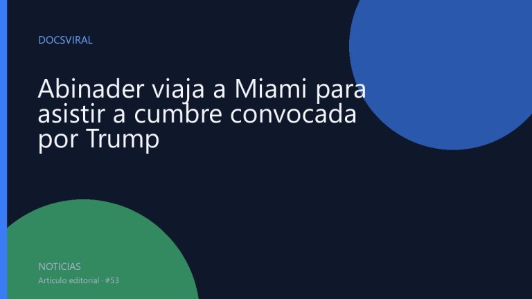 Abinader viaja a Miami para asistir a cumbre convocada por Trump