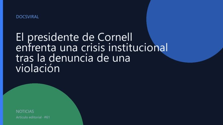 El presidente de Cornell enfrenta una crisis institucional tras la denuncia de una violación