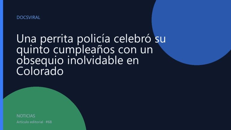 Una perrita policía celebró su quinto cumpleaños con un obsequio inolvidable en Colorado