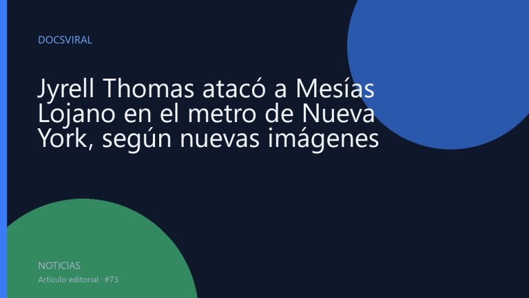 Jyrell Thomas atacó a Mesías Lojano en el metro de Nueva York, según nuevas imágenes