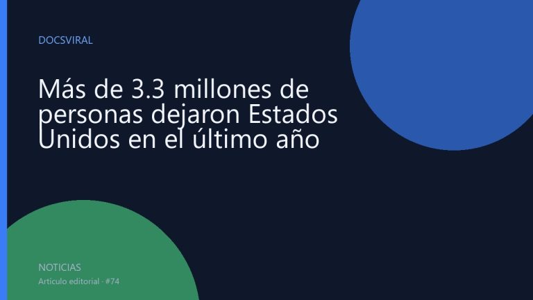 Más de 3.3 millones de personas dejaron Estados Unidos en el último año