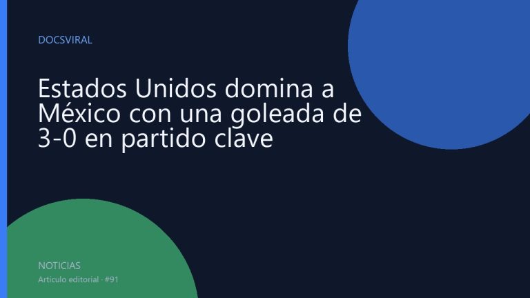 Estados Unidos domina a México con una goleada de 3-0 en partido clave