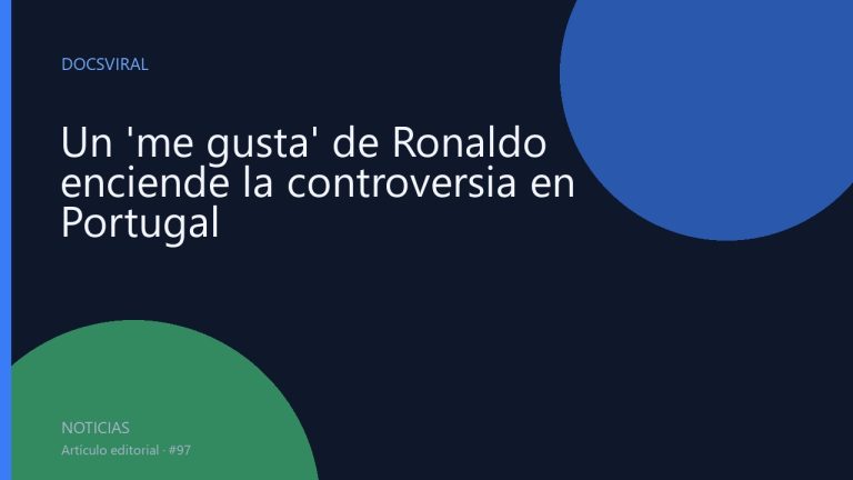 Un 'me gusta' de Ronaldo enciende la controversia en Portugal